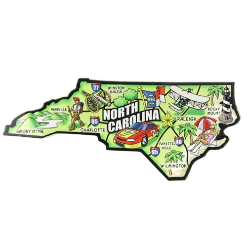 Imán acrílico con forma del mapa de Carolina del Norte