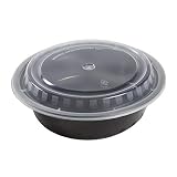 Microwavable To-Go Container with Clear Plastic Lid – BPA Free PP Round Take Out Food Container – Ca