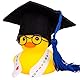 Mwmoeen lustige Akademiker Gummiente mit Diplom, Mini Graduierung Ente Auto Armaturenbrett Dekoration mit Graduierung Hut Schärpe Brille Schärpe, Geschenk bei Prüfungen Abschlussfeier (G1)