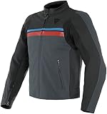 Dainese HF3 Motorrad Lederjacke Schwarz/Grau/Rot 54