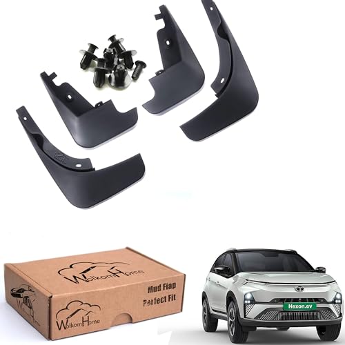 Image of WolkomHome Mud Flap Compatible with NEXON EV 2023 - Durable Splash Guards for Car Exterior Protection