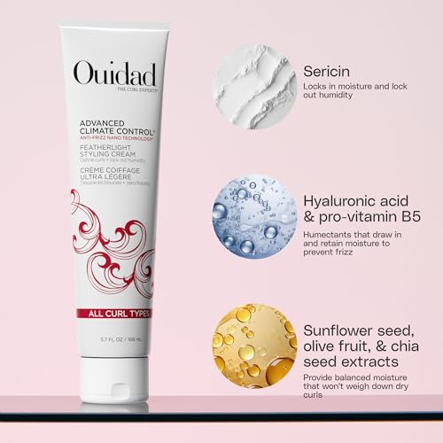 Beauty By Imagination (Ouidad) Ouidad Advanced Climate Control Styling Cream for Curly Hair – Featherlight Curl Cream for Hydrated, Shiny & Frizz-Free Definition, Flexible, Soft Hold For All Curl Types, Sulfate-Free