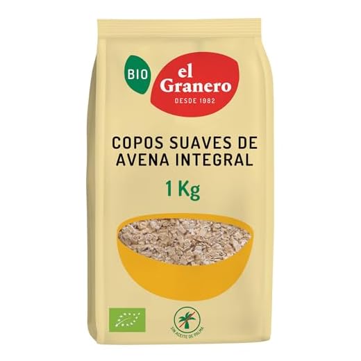 El Granero Integral - Copos Suaves Avena Integral Ecológica - 1 kg - Sin Azúcar Añadido - Aptos para Veganos - Alto Contenido en Fibra y Proteínas - Cereales de Desayuno