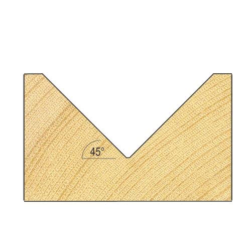 Trend CraftPro C045BX1/2TC Fasenfräser-Bit, 1/2-Zoll-Schaft, 38 mm Schnittdurchmesser und 45-Grad-V-Nut, Wolframkarbid-bestückt