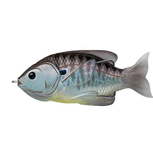 LiveTarget Sunfish Hollow Body Fishing Bait with Topwater Depth & #3/0 Hook, Blue/Metallic Bluegill, 3"