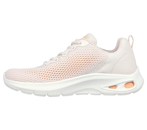 Skechers Skechers Women's Sneaker, Natural and Orange Mesh, 11