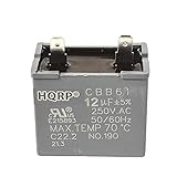 HQRP 12uf Refrigerator Capacitor for GE WR62X79 JSU21X126 JSU21X126AOC JSU21X126AQC Replacement BCS42CKB CTH14CYXRLAD CTT21GAXLRWW CTX16CIZDLAD DTS18ICRFRWW ESS25KSTFSS FCM5DMCWH + HQRP Coaster