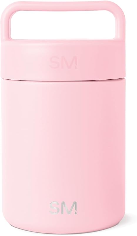Tarro de comida aislado moderno y sencillo con asa | 12 onzas | Rosa | Provision Tarro de comida de acero inoxidable, contenedor de almuerzo | a prueba de fugas para niños, adultos, batidos, sopa | Rubor