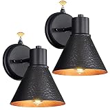 Dusk to Dawn Outdoor Wall Sconces, Exterior Farmhouse Barn Light, Vintage Black Outside Wall Lightin