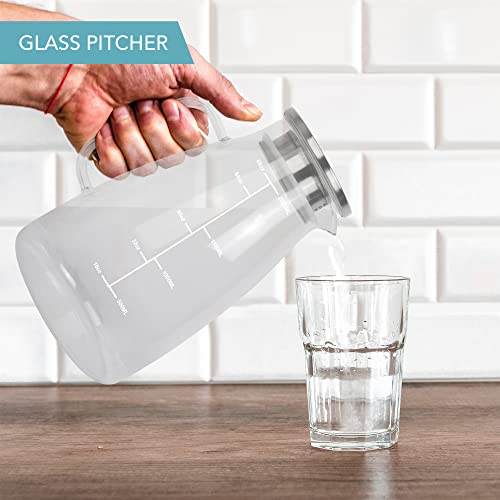 Thé glacé et jus en carafe en verre HEFTMAN de 2 litres durable