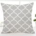 Profusion Circle Housse de Coussin en Lin à Motif Géométrique, Lin, gris, Taille unique
