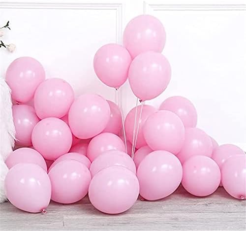 Pink Balloons 30 PCS 10 Inch Pastel Pink Balloons Latex Balloons for Birthday Kids Party Decorations Pink Balloons with Ribbon PABBEU