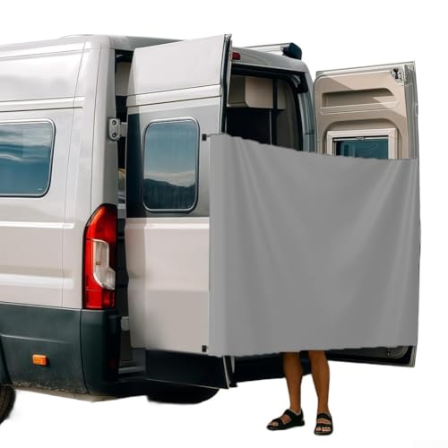 Camping- und Outdoor-Duschvorhang, 183 x 168 cm, wasserdicht, staubdicht, Oxford-Gewebe, blockierender Vorhang (grau)
