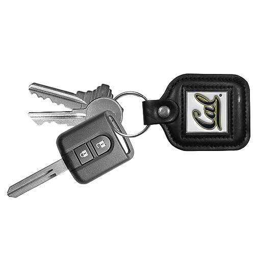 NCAA-Siskiyou-Sports-Fan-Shop-California-Golden-Bears-Square-Leather-Key-Chain-One-Size-Black