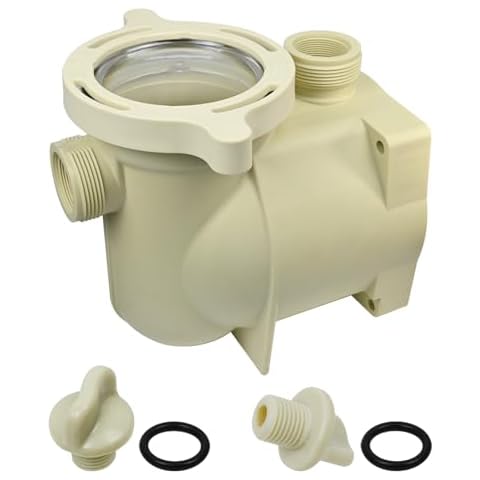 Pool Pump Housing, Volute Replacement Housing 350089 With 350090 Pump Lid and Drain Plug Compatible with Pentair SuperFlo Inground Pool and Spa Volute 1.5HP EC-342001 Cover