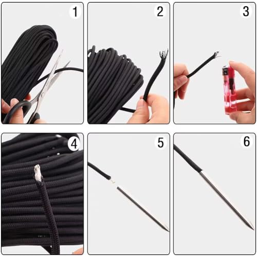 Miniatura 3 de Agujas De Paracord, Aguja De Costura Paracord, Paracord Cordón Agujas De Costura, Agujas De Cordón De Paracord, Herramienta De Suavizado Para Paracord, Bolsa De Almacenamiento,Para Tejer Paracord Diy