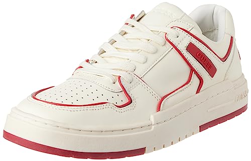 GUESS Cento Sneaker Homme : chaussure de ville basse en simili cuir blanc