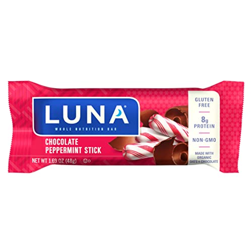 Luna Bar - Gluten Free Snack Bars - Chocolate Peppermint Stick -8G Of Protein - Non-Gmo - Plant-Based Wholesome Snacking - On The Go Snacks (1.69 Ounce Snack Bars, 15 Count) #TOP1