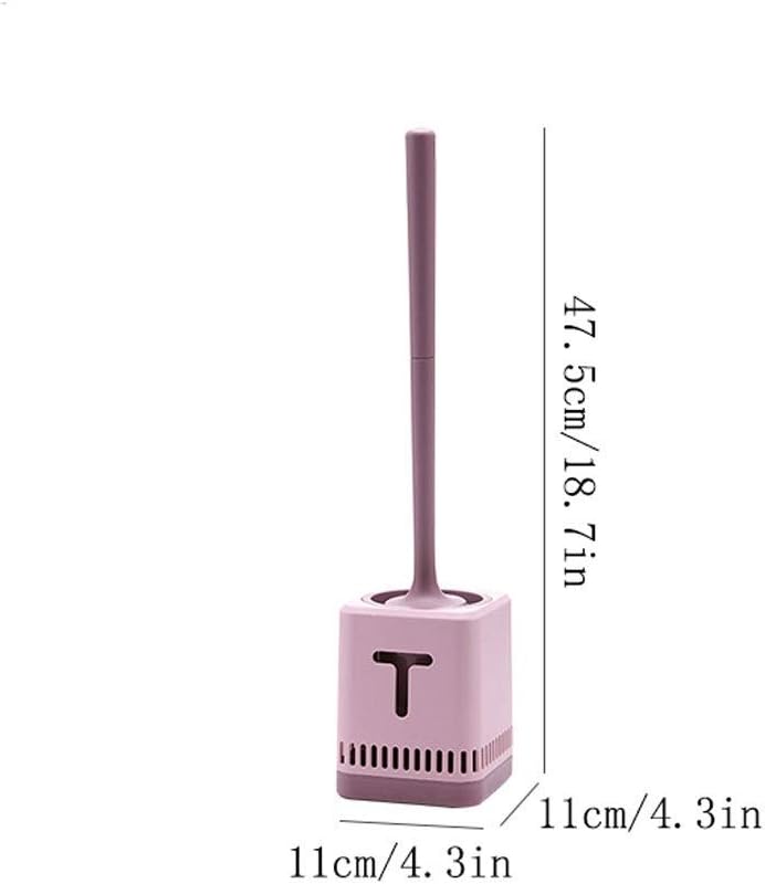 Toilet Brush Holder Toilet Brush and Bracket, Bathroom Long Handle Cleaning Brush, Thick Bristles Clean Strong, The Bracket Can Drain,Toilet Brush with Holder