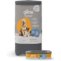 1 of Pet Genie Pail | Dog Waste Disposal System for Outdoor and Indoor Odor Control | Dog Poop Trash can | Includes 1 Square Refill Bag that Lasts up to 2 Months