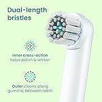 quip 360 Oscillating Electric Toothbrush Heads - 4 Pack - Verified quip Brush Head Refills for Oscillating Toothbrushes - Soft Bristles, Dual-Length, Compact - Last 3 Months Each - White - Image 4