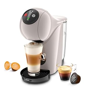 NESCAFÉ DOLCE GUSTO Genio S Kaffeekapselmaschine, abnehmbarer Wassertank 0, 8 Liter, heiße und kalte Getränke, 1500 Watt, 15 bar Pumpendruck, Eco-Modus, besonders kompakt, Taupe, KP243AF0