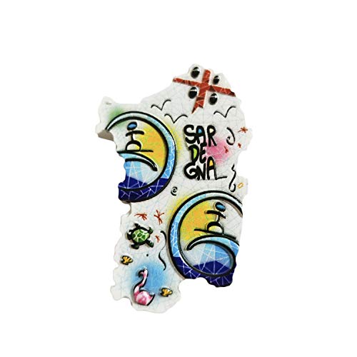 Sardinia Italy 3D Map Refrigerator Magnet Resin Travel Souvenirs,Handmade Home & Kitchen Decoration Sardegna Fridge Magnet Collection Gift