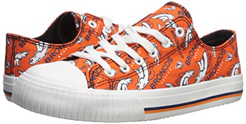 Denver Broncos Nfl Womens Low Top Repeat Print Canvas Shoes - 7/M #TOP4