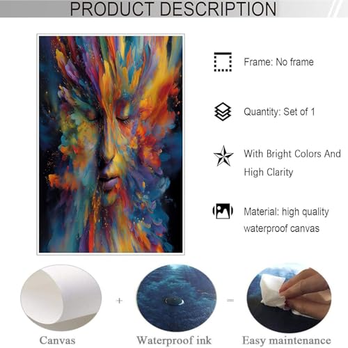 Lienzo azul oscuro de 80x120cm para transformar las paredes de tu sala de estar 4