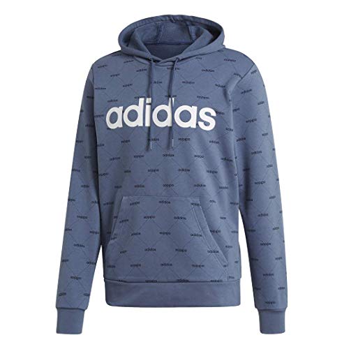 adidas Men's Linear Graphic Hoodie, Tech Ink/Legend Ink, Small