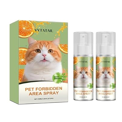 Cat Deterrent Spray - Safe Indoor Formula to Stop Scratching & Urine Marking | Eco-Friendly, Pet-Safe Protection for Furniture, Sofas, Rugs & Curtains | Non-Toxic Training Aid(2 Pack)