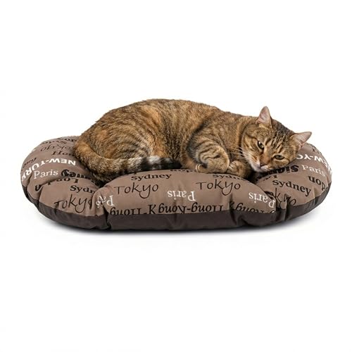 Ferplast Cuscino Cane e Gatto RELAX 55/4, Lettino per Cani Gatti Animali Domestici, Materassino, Cuscino Imbottito per Cuccia Cane e Gatto, Ovale, Cotone Morbido, Lavabile, 55 x 36 cm