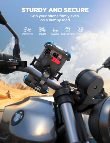 JOYROOM Suporte de celular para motocicleta, atualização 2025 [haste de amarração de metal][1s bloqu