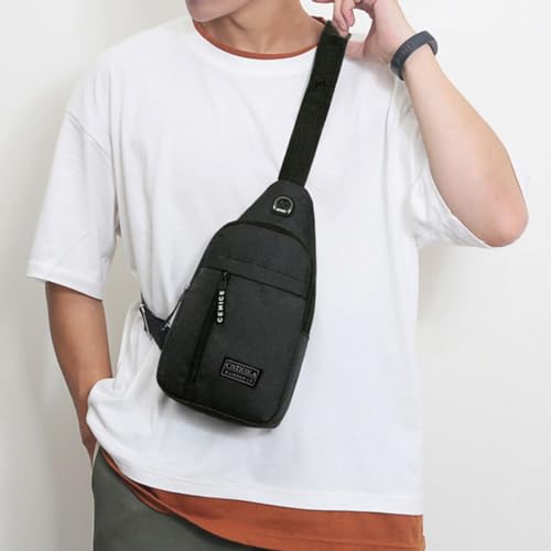 Mochila Masculina Transversal Bolsa Ombro Shoulder Pochete (Preto)