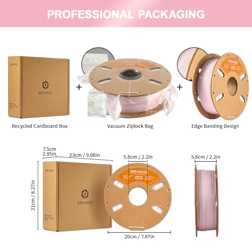 Image of ERYONE Matte Dual Color 3D Printer PLA Filament 1.75 + /- 0.03mm, Matte Bicolor Filament PLA 1KG(2.2LBS) Spool, White Pink