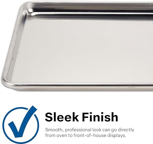 FSE Commercial Sheet Pan, Full Size, 16-Gauge, Aluminum Bun Pan, 18\" L x 26\" W x 1\" H, (Measure Oven Recommended), Silver, Pack of 12 - Thumbnail 4