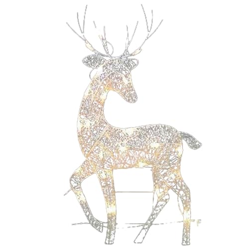 Image of Christmas Reindeer, LED Twinkling Reindeer, Warm White Metal Illuminated Elk, Waterproof Light Up Deer Decor for In/Outdoor, Standing Deer Flashing Ornaments for Home, Garden, Yard, Porch