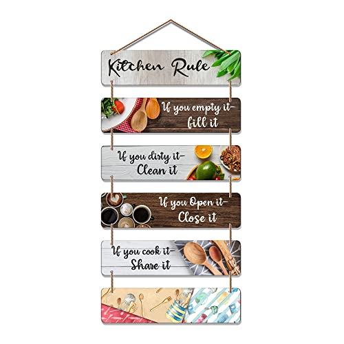 Artvibes Decorative Wall Hanging Wooden Art Decoration Item for Living Room | Bedroom | Home Decor | Gifts | Kitchen Quotes Decor Item | Wall Art for Hall | MDF Wall Decoration, Set of 6(WH_3265N)