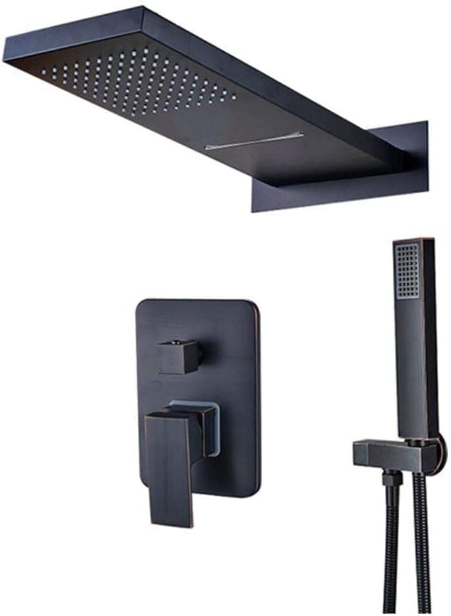 Ensemble de douche eau chaude et froide mitigeur de salle de bain pomme cascade design mural