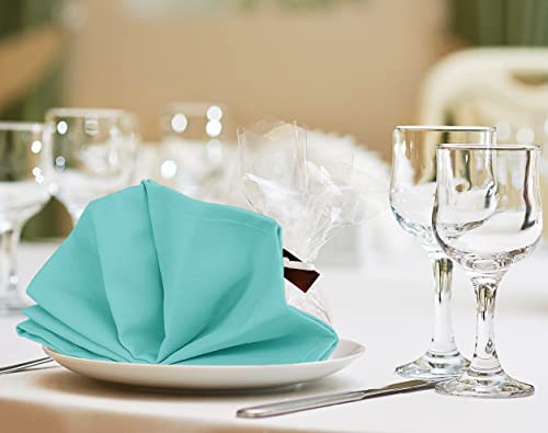 Utopia Home [24 Pack, Aqua] Cloth Napkins 17X17 Inches, 100% Polyester Dinner Napkins With Hemmed Edges, Washable Napkins Ideal For Parties, Weddings And Dinners #TOP2