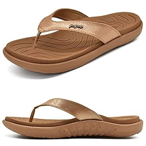 jiajiale Flip Flops modieuze orthopedische leren stof lichte teenslippers vrouwen comfortabel yoga voetbed badslippers zomer strand anti-slip vaste rubberen zool