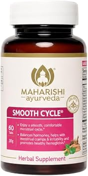 Maharishi Ayurveda Smooth Cycle 500 mg, 60 Tablets Ayurvedic Blend with Asoka, Lodh Tree & Sacred Fig Promotes Balanced Menstrual Flow & Comfort*