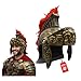 Roman Costume Helmet with Red Feather Plume, Gold, One Size