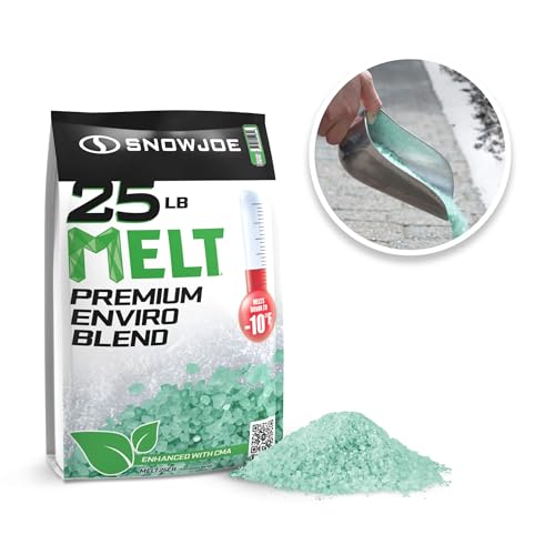 Snow Joe Premium Enviro Blend Ice Melt, Green-Coated Deicer Crystals - Safer Melter for Vegetation, Concrete & Metals w/Anti-Corrosion Calcium Magnesium Acetate - 25 lb - Thumbnail 7