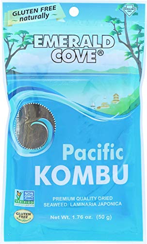 Emerald Cove Silver Grade Pacific Kombu (Dried Seaweed), 1.76 Ounce Bag