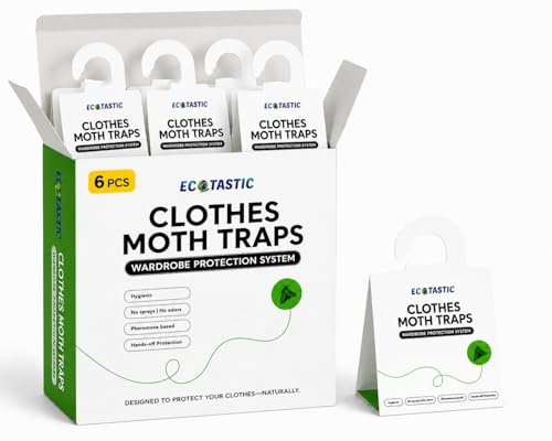 ECOTASTIC Moth Traps (6 Pack) for Clothes & Closet