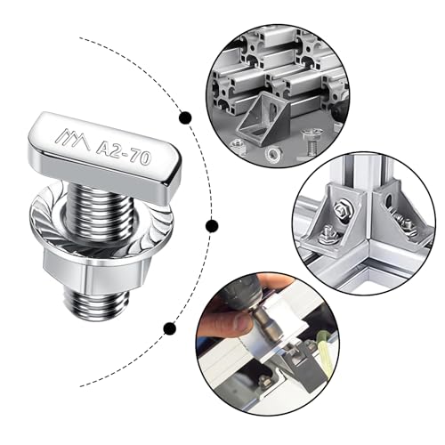 XSHAO® 24 Stück Hammerkopfschrauben m8x20 Edelstahl A2-70, Hammerkopfschrauben m8 mit 24 Stück Flanschmuttern m8 für PV Solar Montageschienen Gewächshaus und Photovoltaik