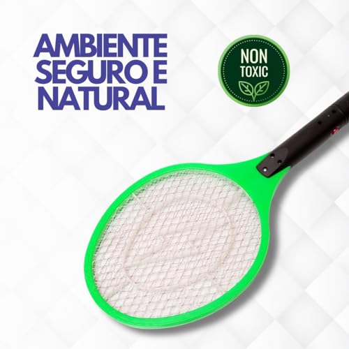 Raquete Mata Insetos Elétrica Recarregável Bivolt: Mosquito, Pernilongo e Mosca - Armadilha Dengue (