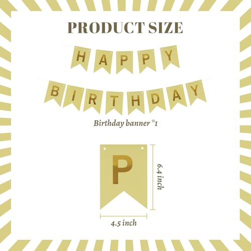 Image of ZHENGYE Happy Birthday Banner Yellow Birthday Decoration Sign Birthday Party Decorations Supplies
