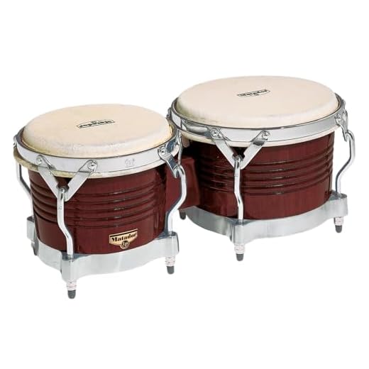 Latin Percussion M201-ABW LP Matador Wood Bongos - Almond Brown/Chrome 8.625-inch